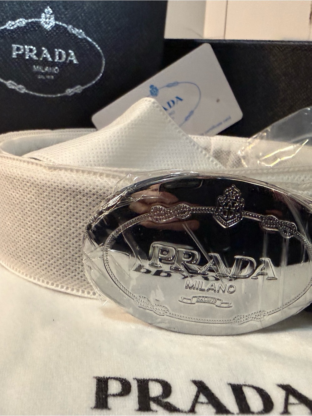Prada Silver Oval Milano Logo Plaque - Picture 4 of 6
